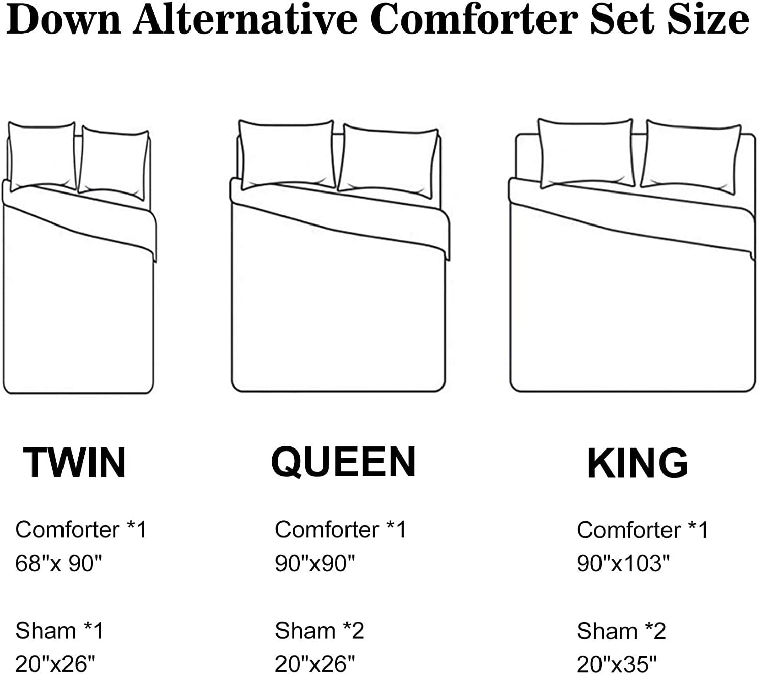 Shatex 3 Piece Comforter Bedding Set- All Season Bedding Comforter Set, Ultra Soft Polyester Reversible Bedding Comforters
