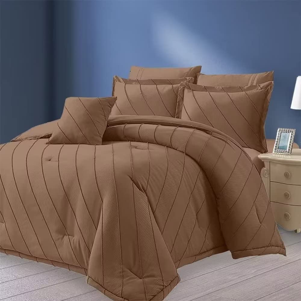 Wellco Comforter Bedding Set- All Season Bedding Comforter Set, Ultra Soft Polyester Waves Bedding Comforters…