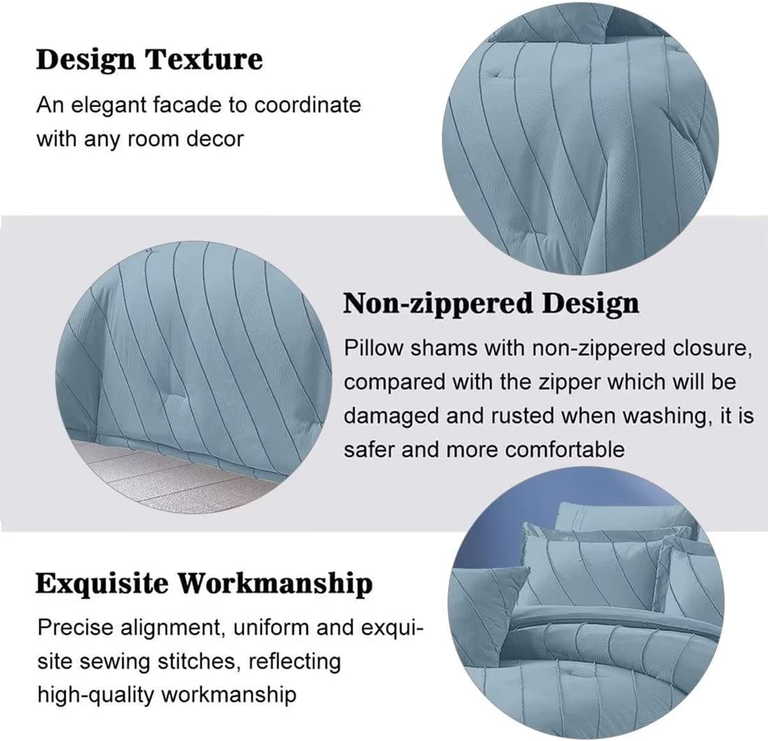Wellco Comforter Bedding Set- All Season Bedding Comforter Set, Ultra Soft Polyester Waves Bedding Comforters…