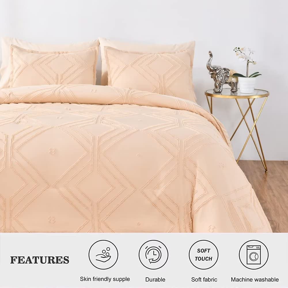 Shatex Tufted Comforter Twin XL Bedding Set- 2 Piece All Season Bedding Comforter Set, Ultra Soft Polyester Bedding Comforters- Rhombus Pattern