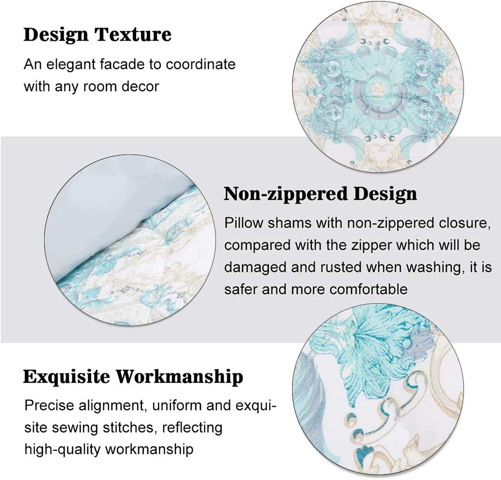 Shatex Bedding Comforter Sets 2 Pieces All Season Bedding Twin Bed Comforter Set –Ultra Soft 100% Microfiber Polyester Blue Textured Comforter with 1 Pillow Sham