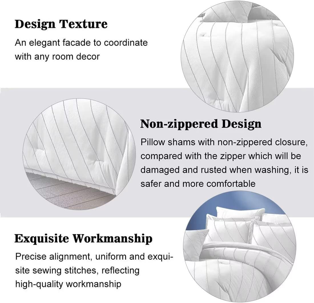 Wellco Comforter Bedding Set- All Season Bedding Comforter Set, Ultra Soft Polyester Waves Bedding Comforters…