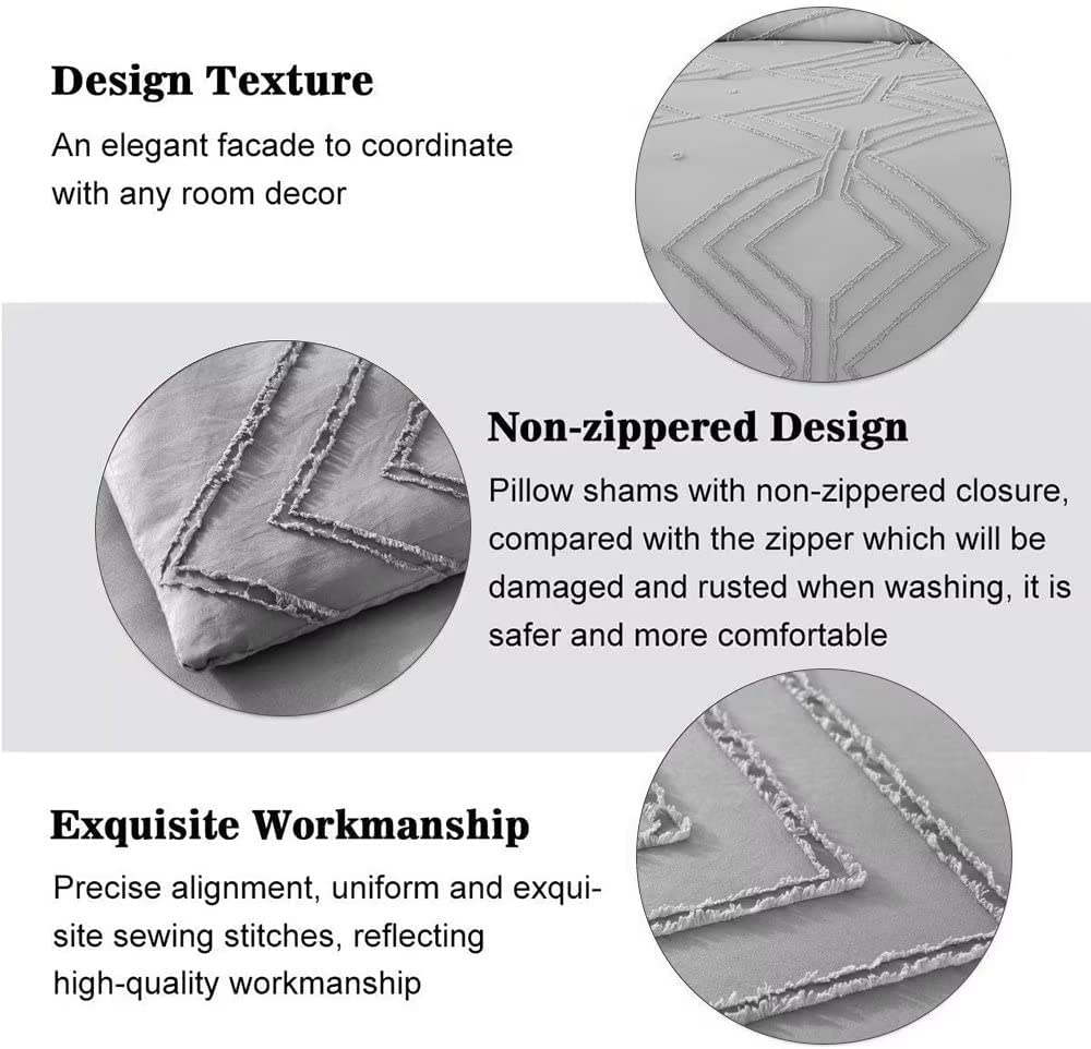 Shatex Tufted Comforter Twin XL Bedding Set- 2 Piece All Season Bedding Comforter Set, Ultra Soft Polyester Bedding Comforters- Rhombus Pattern