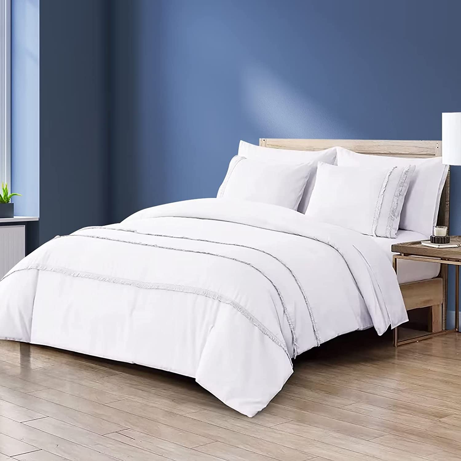 Shatex 2 Piece Twin Comforter Bedding Set- All Season Bedding Comforter Set, Ultra Soft Polyester Bedding Comforters-Three Tassels, Blue