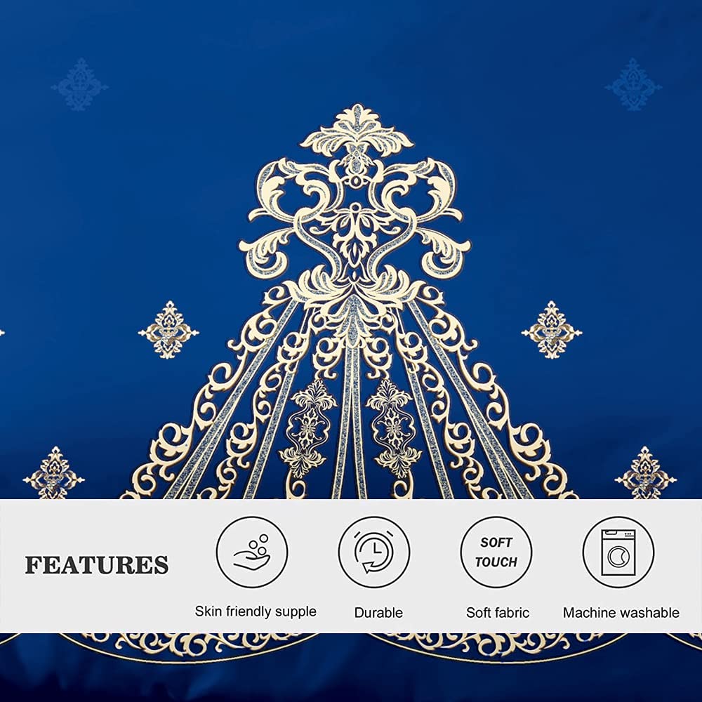 Shatex Blue Comforter King Cal King Size Comforter Set Blue 3 Pieces – Ultra Soft 100% Microfiber Polyester – King Comforter Set Bed with 2 Pillow Shams