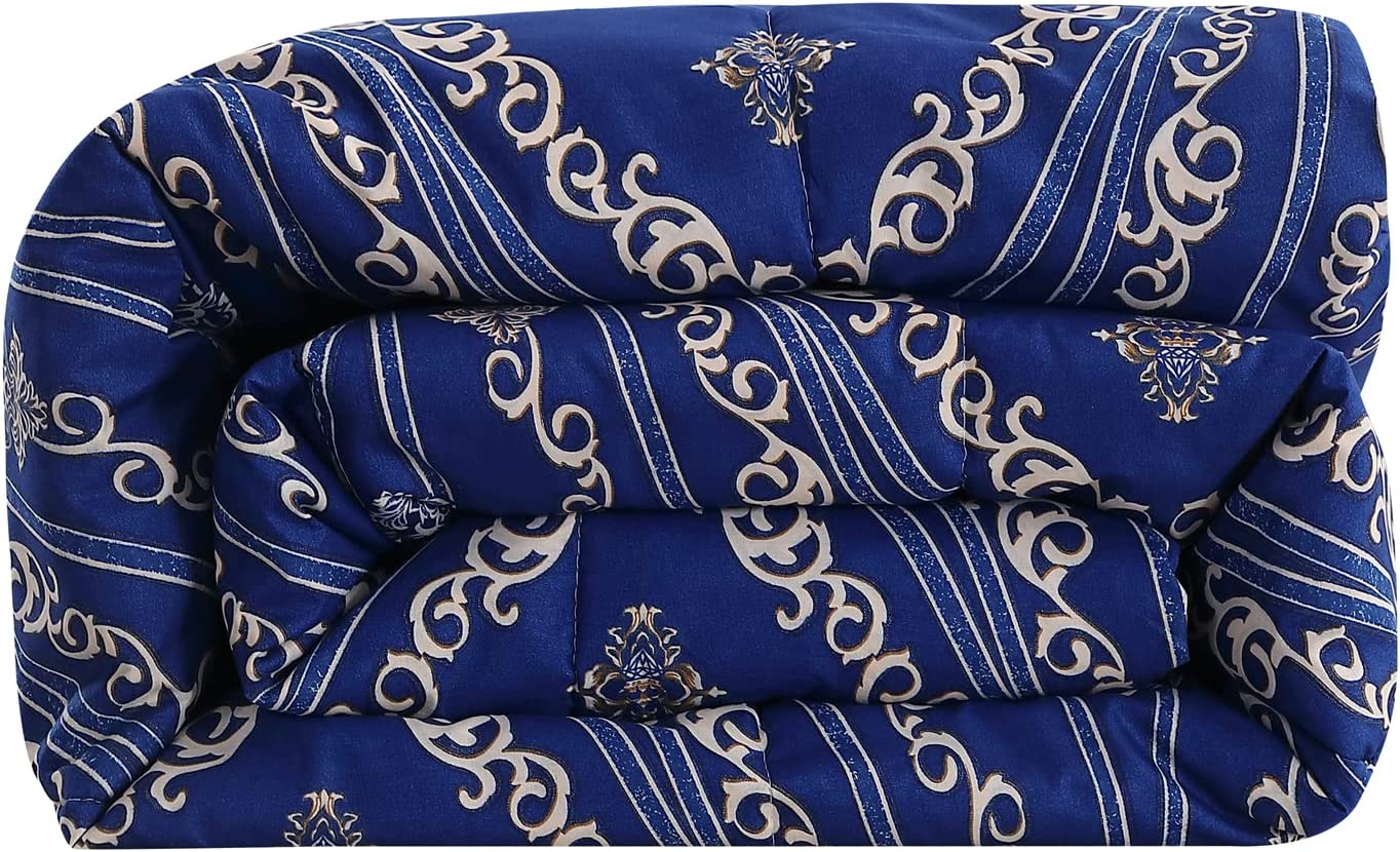 Shatex Blue Comforter King Cal King Size Comforter Set Blue 3 Pieces – Ultra Soft 100% Microfiber Polyester – King Comforter Set Bed with 2 Pillow Shams