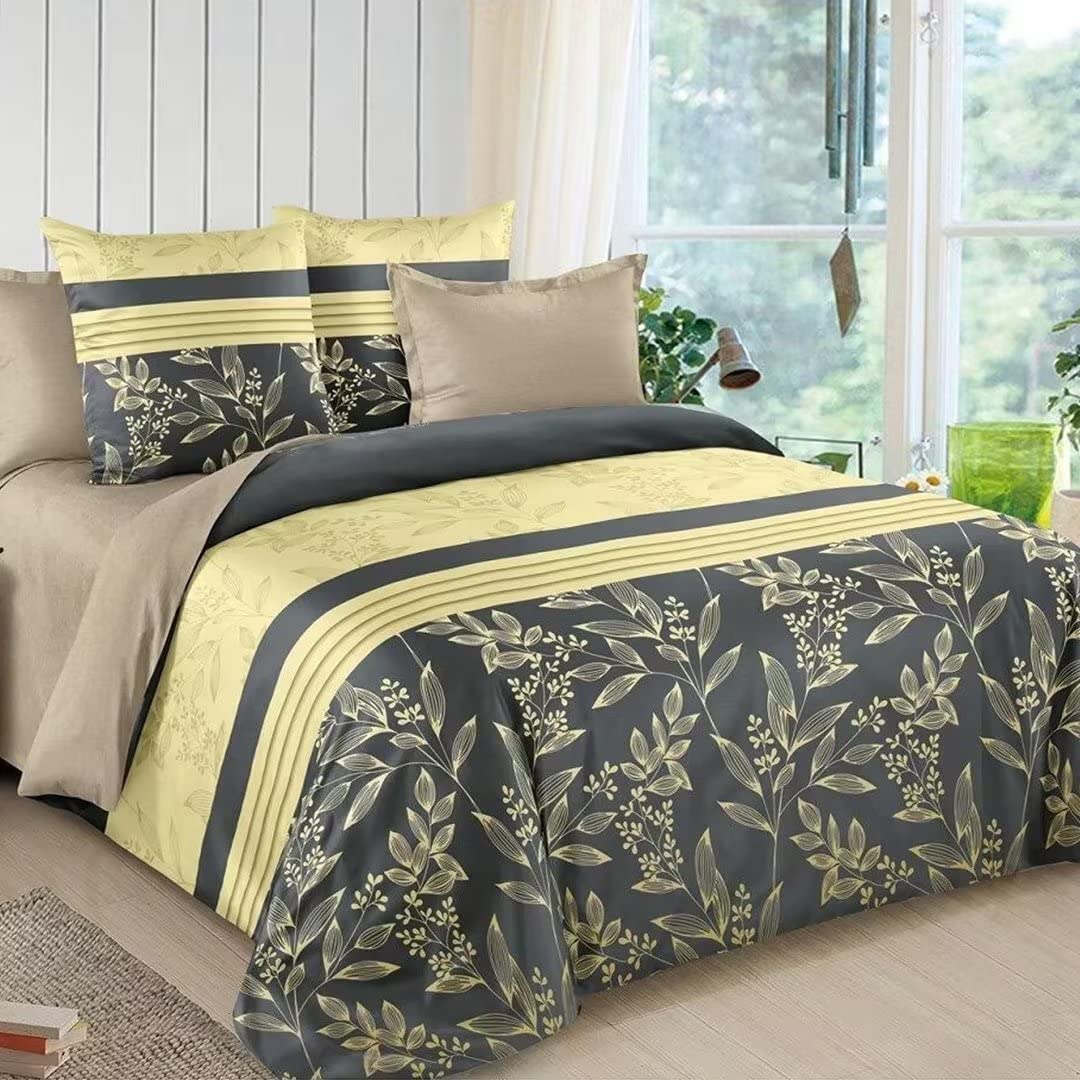 Shatex 2 Piece Twin XL Comforter Bedding Set- All Season Bedding Comforter Set, Ultra Soft Polyester Gold Leaves Bedding Comforters