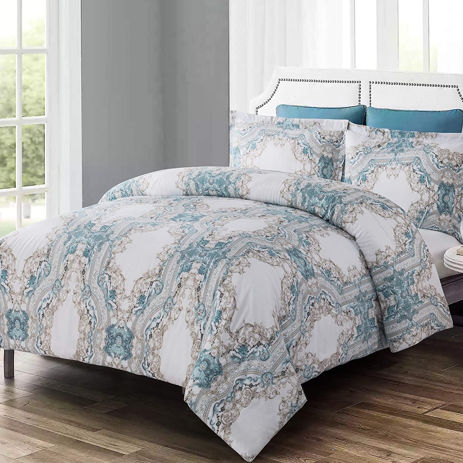 Shatex Bedding Comforter Sets 2 Pieces All Season Bedding Twin Bed Comforter Set –Ultra Soft 100% Microfiber Polyester Blue Textured Comforter with 1 Pillow Sham