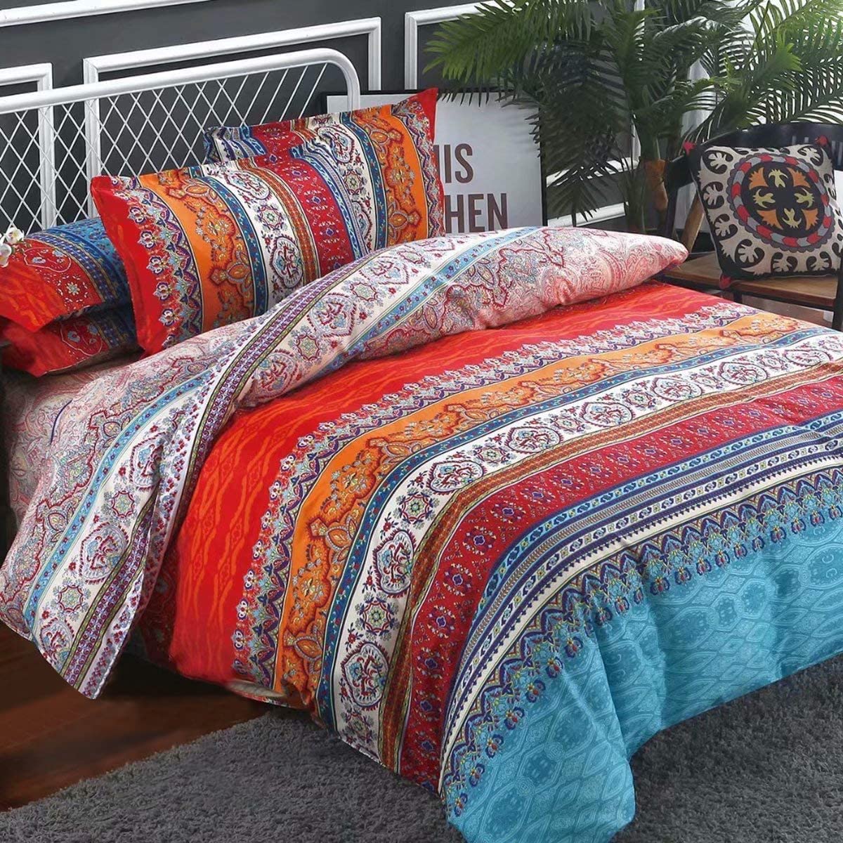 Shatex Comforter Set 3 Piece Comforter Bedding Set- All Season Bedding Comforter Set, Ultra Soft Polyester Elegant Boho Bedding Comforters