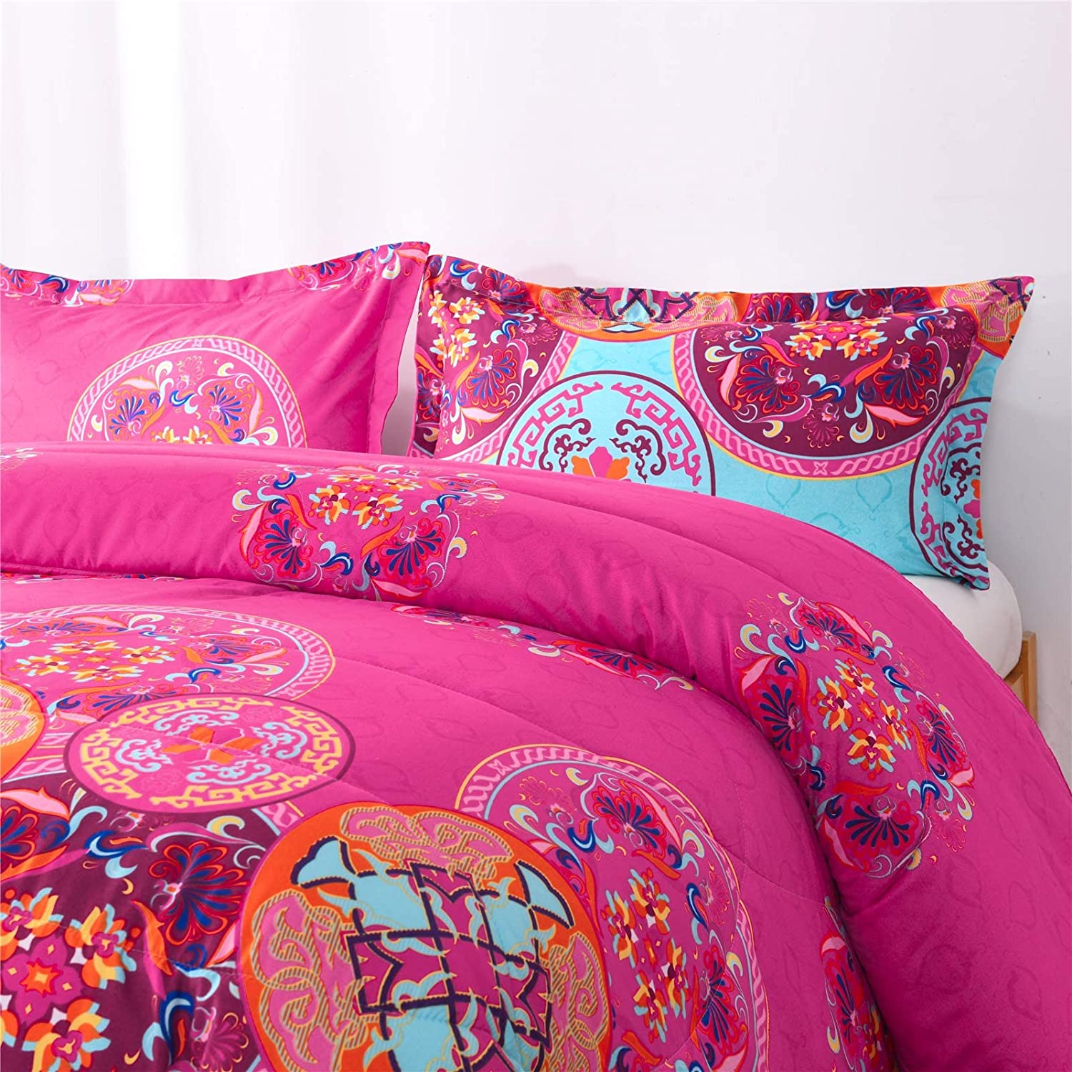 Shatex Comforter Set 3 Piece Comforter Bedding Set- All Season Bedding Comforter Set, Ultra Soft Polyester Elegant Boho Bedding Comforters