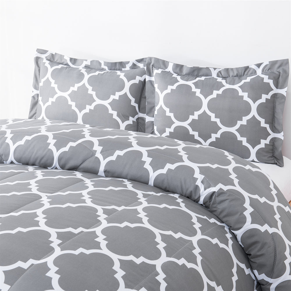 Shatex Comforter Sets Plaid Comforter Set – Ultra Soft 100% Microfiber Polyester - Geometric Comforter