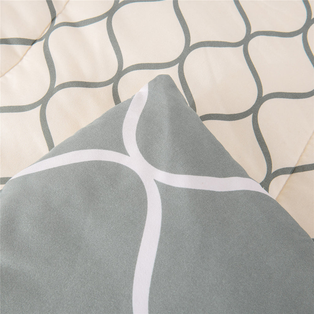 Shatex Geometric Pattern Printed Comforter Sets – Ultra Soft 100% Microfiber Polyester