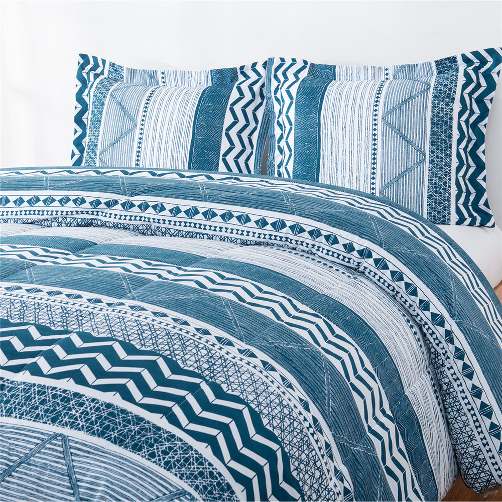 Shatex Striped Comforter Set – Ultra Soft 100% Microfiber Polyester – Elegant Taste Comforter