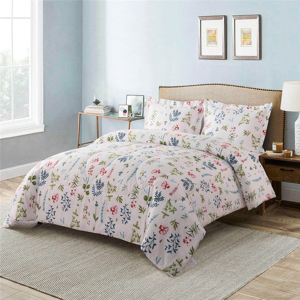 Shatex 3 Floral Pieces Bedding Comforter Sets– Ultra Soft 100% Microfiber Polyester – Flower Mini Comforter