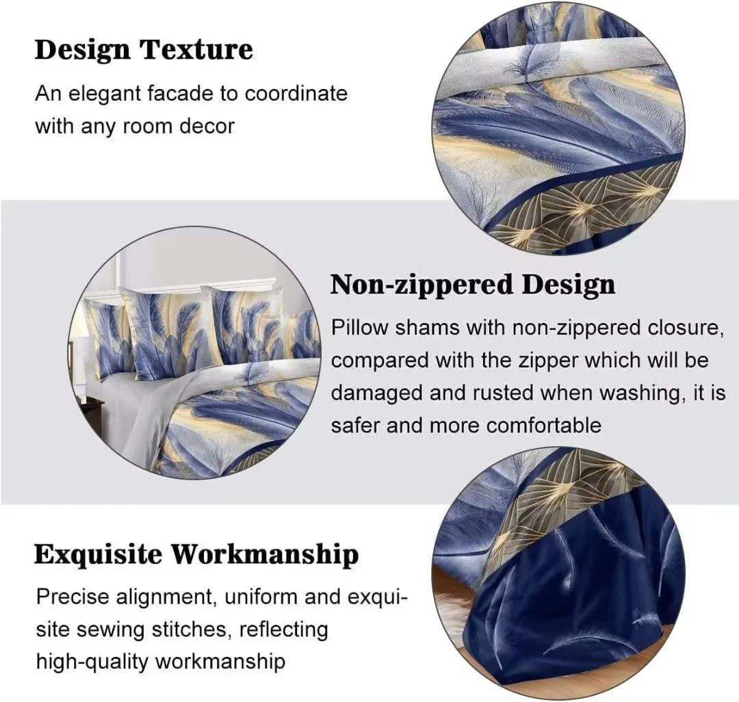 Shatex 2 Piece Twin XL Comforter Bedding Set- All Season Bedding Comforter Set, Ultra Soft Polyester Feather Bedding Comforters- Navy