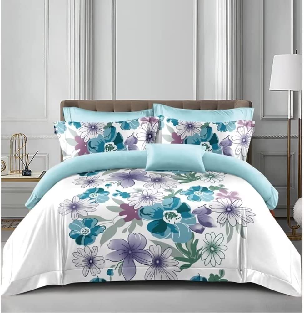 Shatex Bed in A Bag Comforter Bedding Set- 7 Piece All Season Bedding Comforter Set, Ultra Soft Polyester Elegant Floral Bedding Comforters