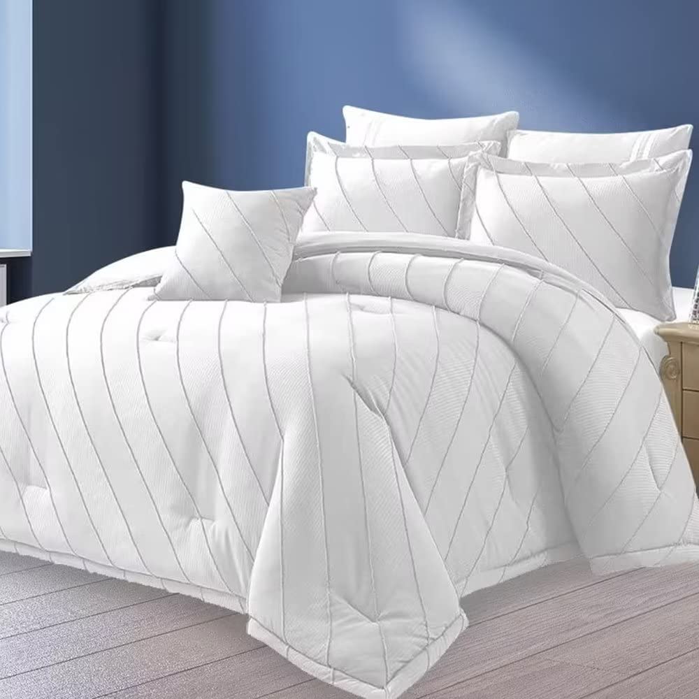 Wellco Comforter Bedding Set- All Season Bedding Comforter Set, Ultra Soft Polyester Waves Bedding Comforters…
