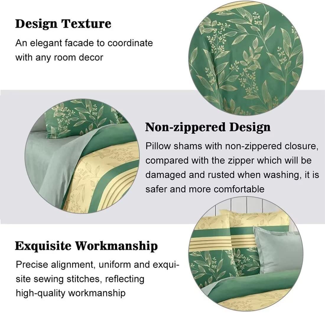 Shatex 2 Piece Twin XL Comforter Bedding Set- All Season Bedding Comforter Set, Ultra Soft Polyester Gold Leaves Bedding Comforters