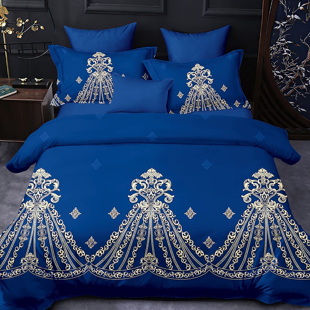 Shatex Blue Comforter King Cal King Size Comforter Set Blue 3 Pieces – Ultra Soft 100% Microfiber Polyester – King Comforter Set Bed with 2 Pillow Shams