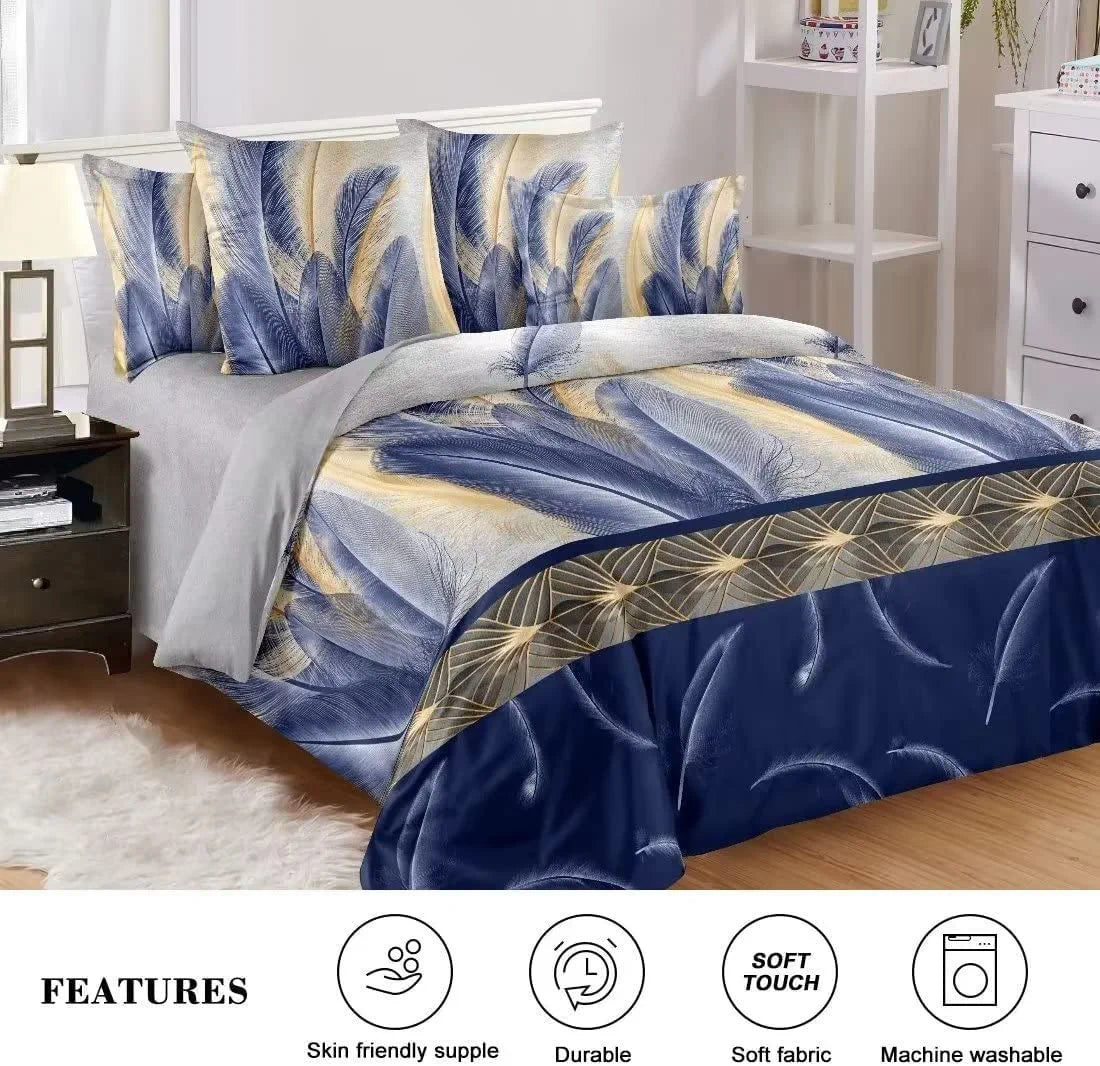 Shatex 2 Piece Twin XL Comforter Bedding Set- All Season Bedding Comforter Set, Ultra Soft Polyester Feather Bedding Comforters- Navy